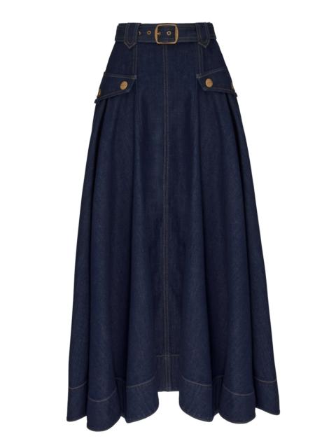 DENIM UTILITY MIDI SKIRT