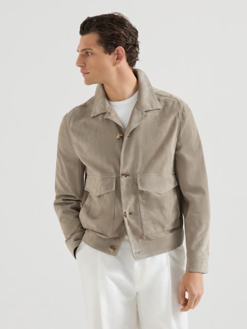 Suede unlined outerwear jacket