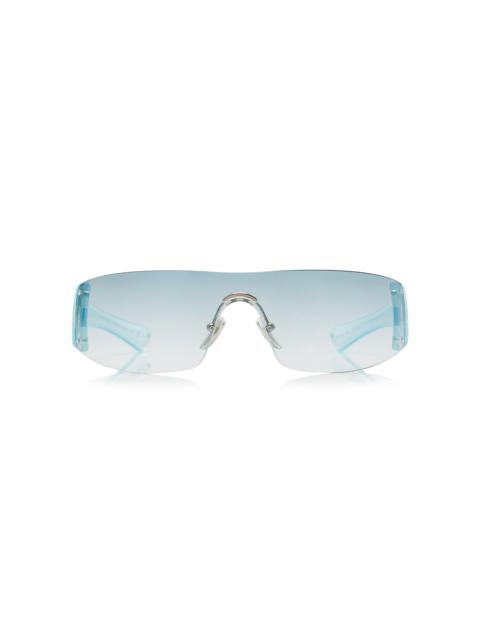 Crystal Mask-Frame Sunglasses blue