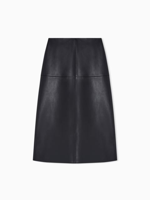 VEGETABLE TANNED LAMBSKIN MIDI SKIRT ASV