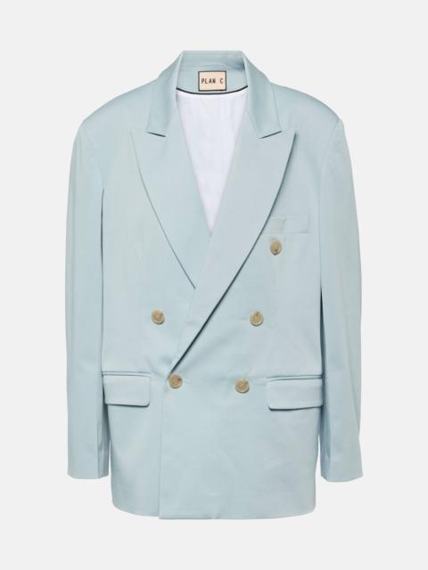 Oversized cotton-blend blazer