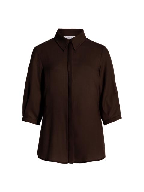Hadley Blouse in Chocolate Virgin Wool