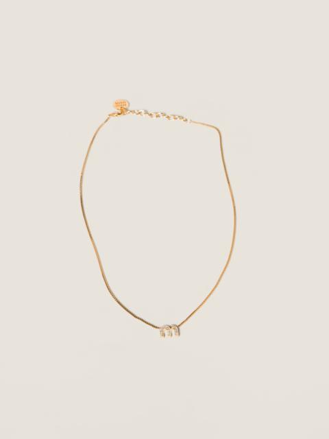 Metal necklace with crystals