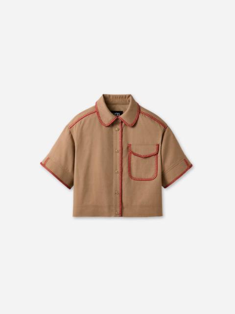 ® Women's Nathalia SS Button Up Top in Sand