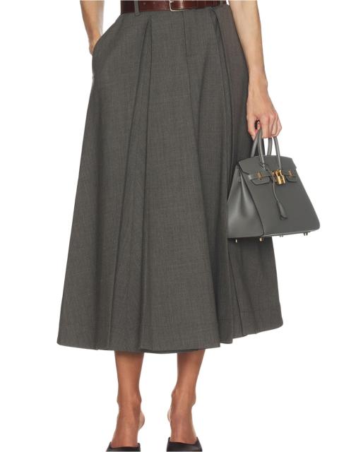 Wool Blend Pleated Skirt