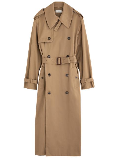 Saint Laurent Double-breasted Cotton Twill Trench Coat