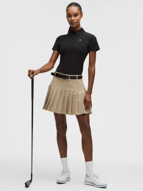Drop-Waist Pleated High-Rise Golf Skirt