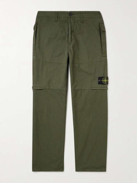 Straight-Leg Logo-Appliquéd Cotton-Blend Twill Cargo Trousers