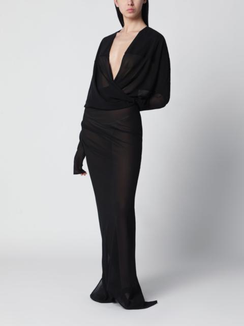 Long semi-sheer black dress