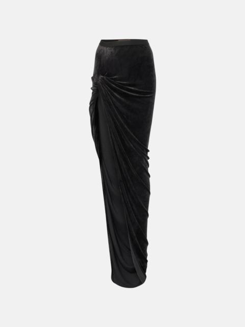 Lilies Twist Edfu velvet maxi skirt