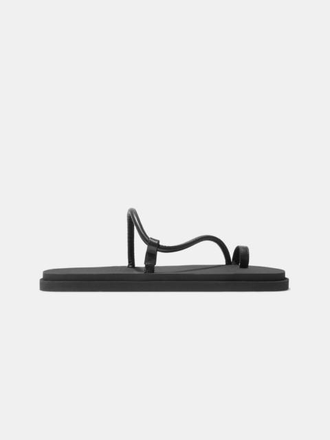 BARI POOL SLIDE IN BLACK NAPPA AND RUBBER