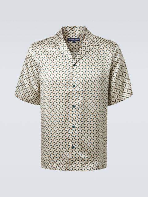 Roberto printed silk bowling shirt