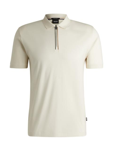 MERCERIZED-COTTON SLIM-FIT POLO SHIRT WITH ZIP PLACKET