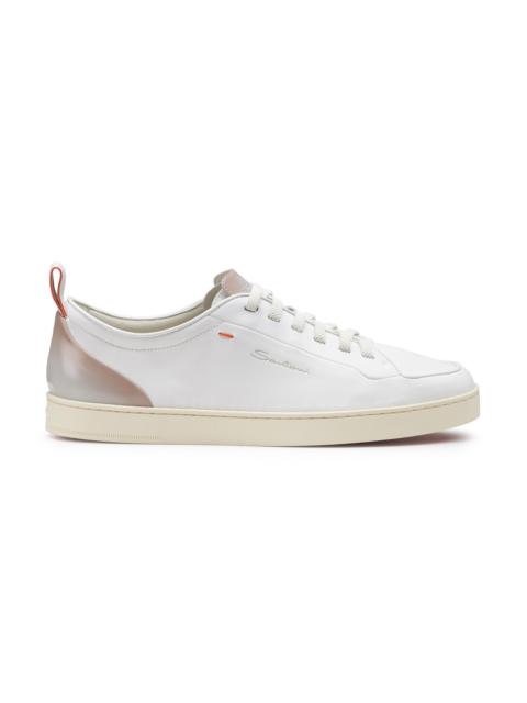 Men's white leather sneaker