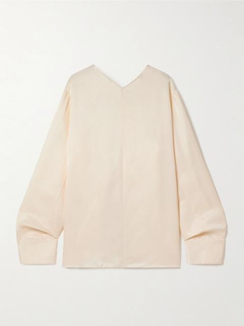 Durion open-back satin top Cream