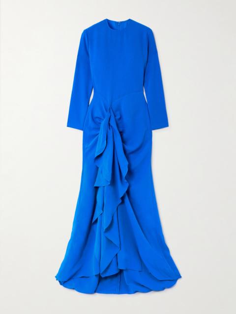 Nia Ruffled Crepe Gown