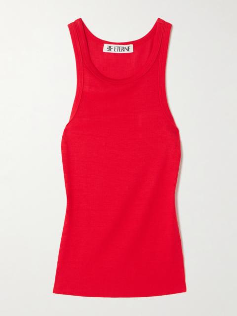 Ribbed Stretch-jersey Tank