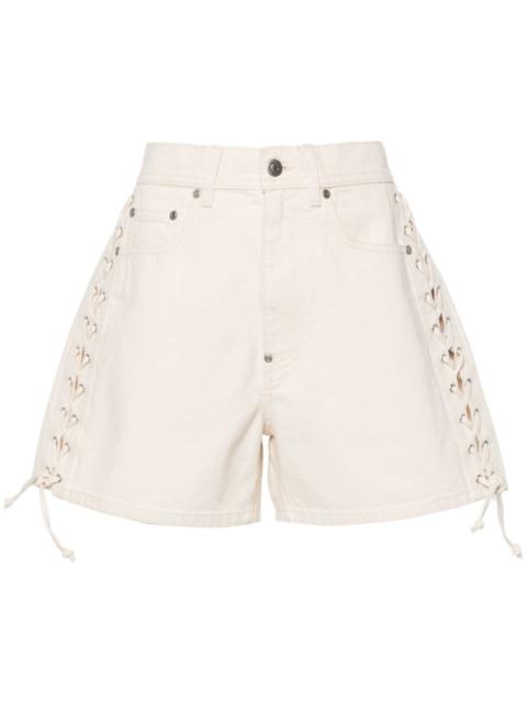 lace-up cotton shorts