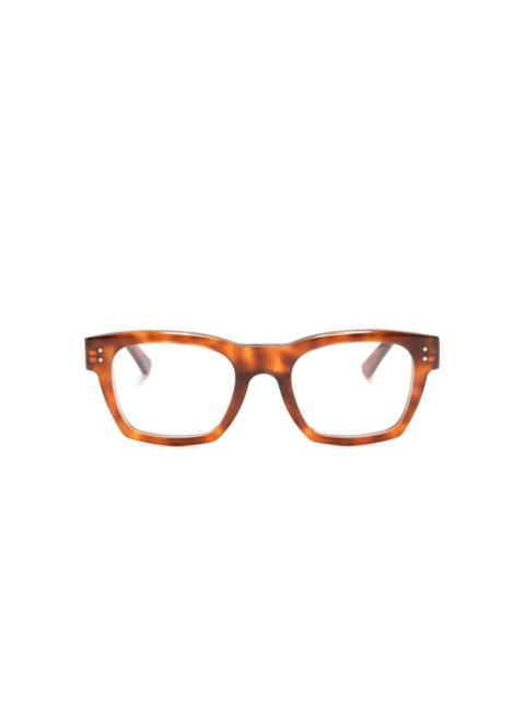tortoiseshell rectangle-frame glasses