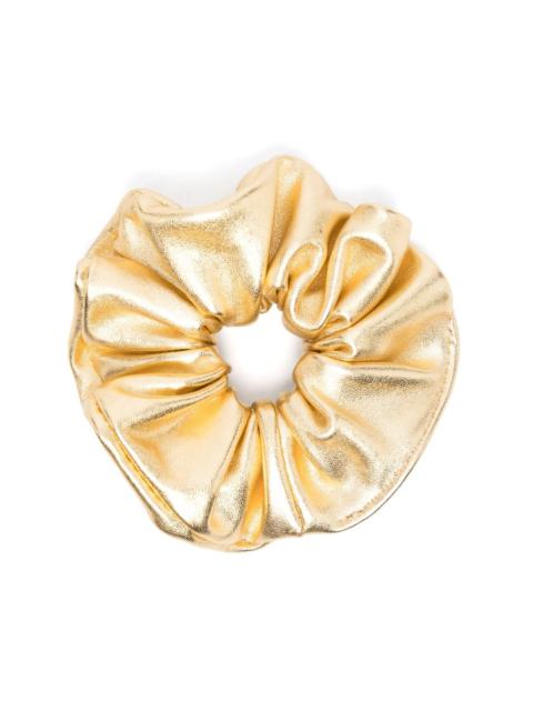 metallic-finish leather scrunchie
