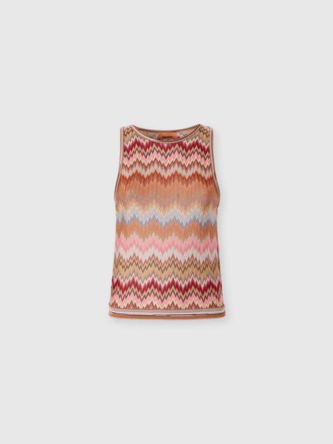 Snake-Pattern Viscose Sleeveless Top