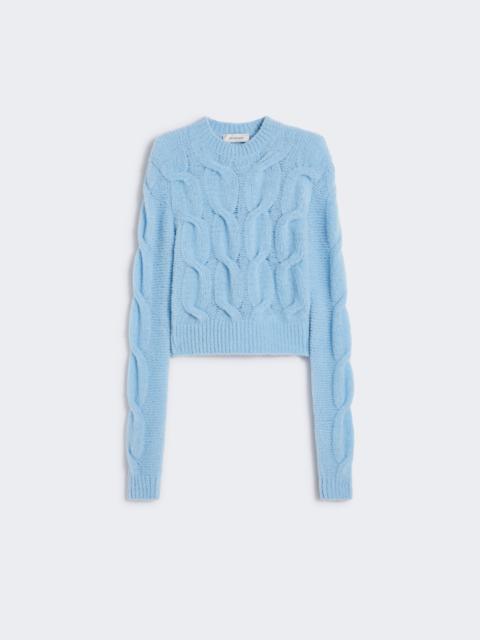 NUVOLE Fluffy cable-knit sweater