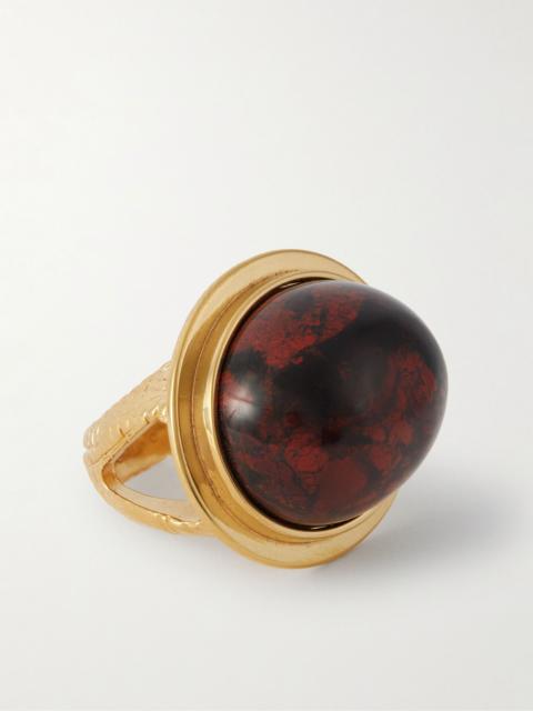 Gold-tone jasper ring Gold