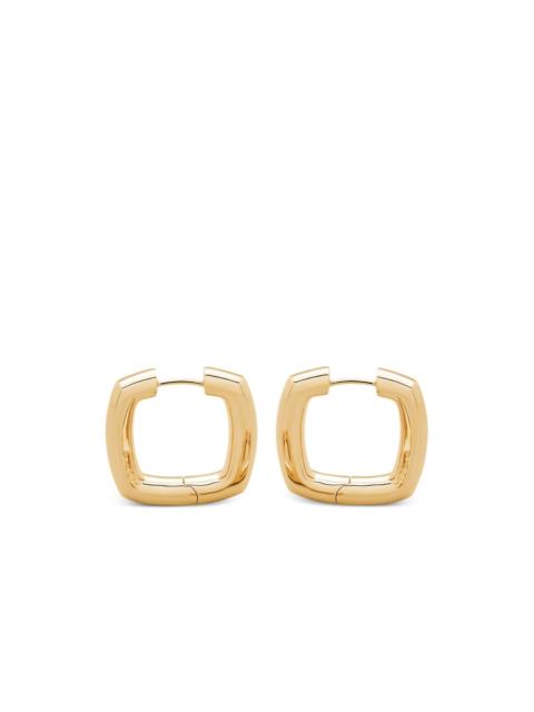metal square hoop earrings