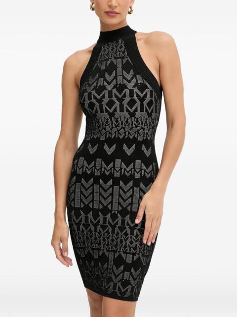 halterneck patterned mini dress