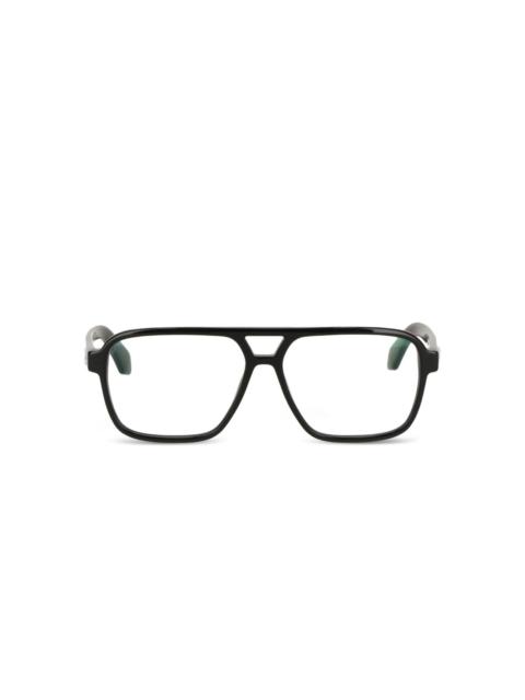 cross-detail rectangle glasses