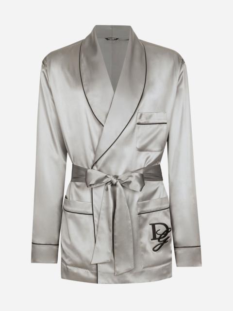 Silk satin robe
