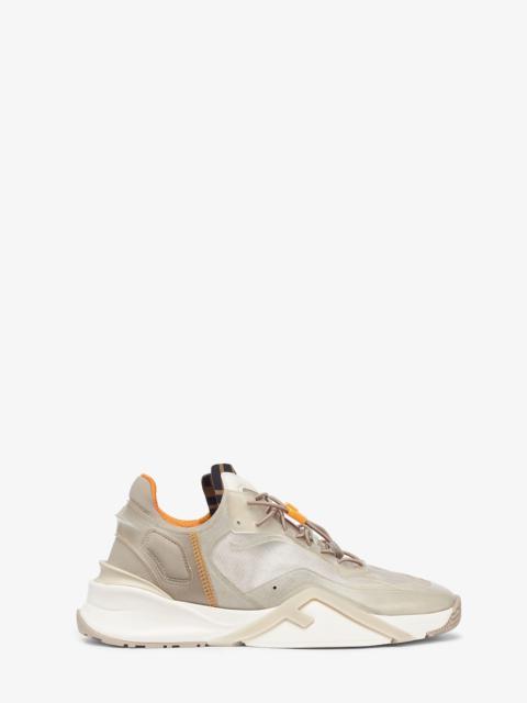 Slip-on sneakers with adjustable elastic laces, FF stopper and corrugated sole with engraved F. Fend