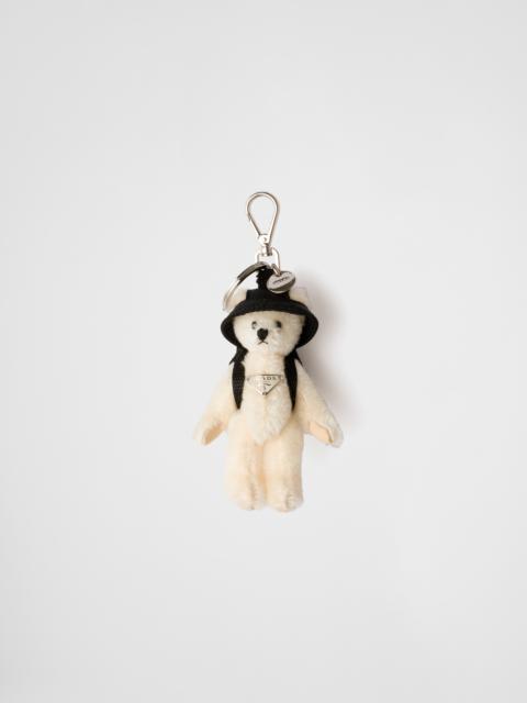 Teddy bag charm with metal ring