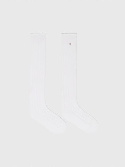 Knee-high pointelle socks