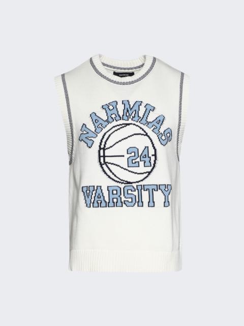 Knit Varsity Basketball Jersey White