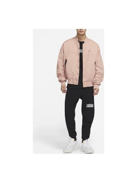 Men's Air Jordan Logo Baseball Collar Contrasting Colors Autumn Rose Retro Gray Jacket DJ0878-609