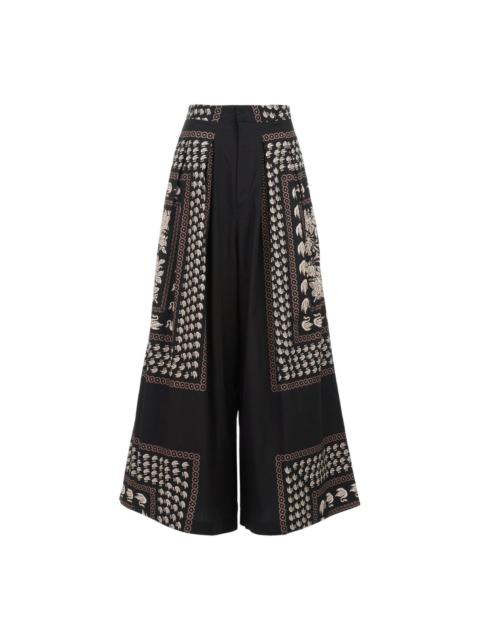 Cotton Print Wide Long Pants