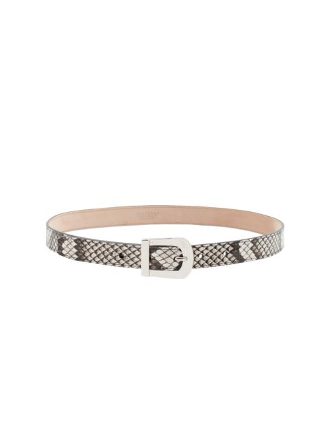 Marija Buckle Belt in Black & White Inversa™ Snakeskin