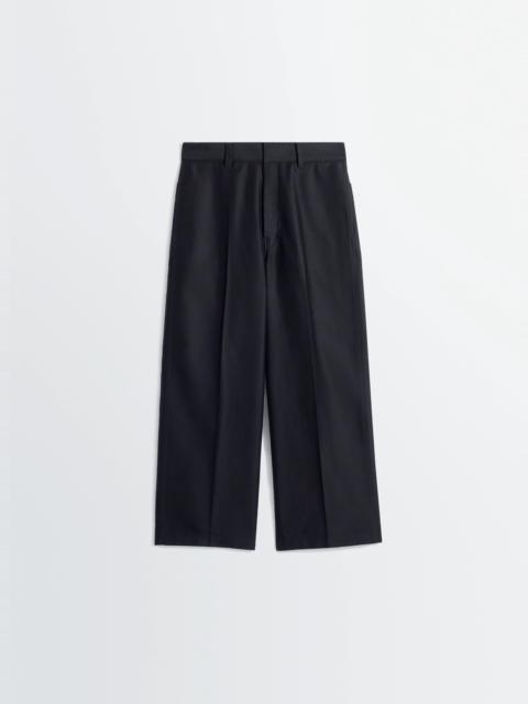 WIDE WORKWEAR PANTS IN COTTON SATIN