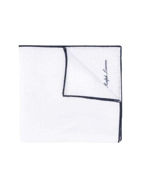 logo embroidered pocket square scarf