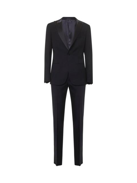 Dark navy virgin wool tuxedo suit