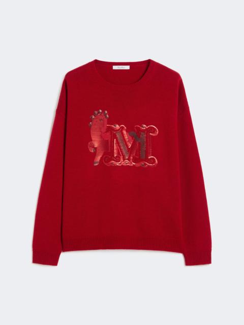 Oversized wool and cashmere sweater - DARK RED