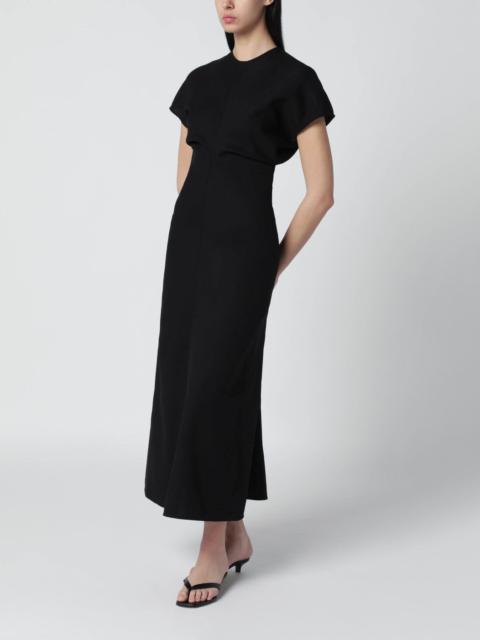 Black wool midi dress