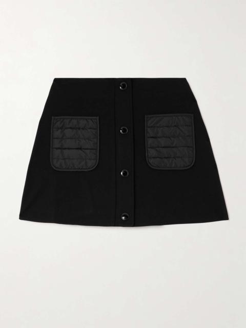 Shell-trimmed crepe mini skirt