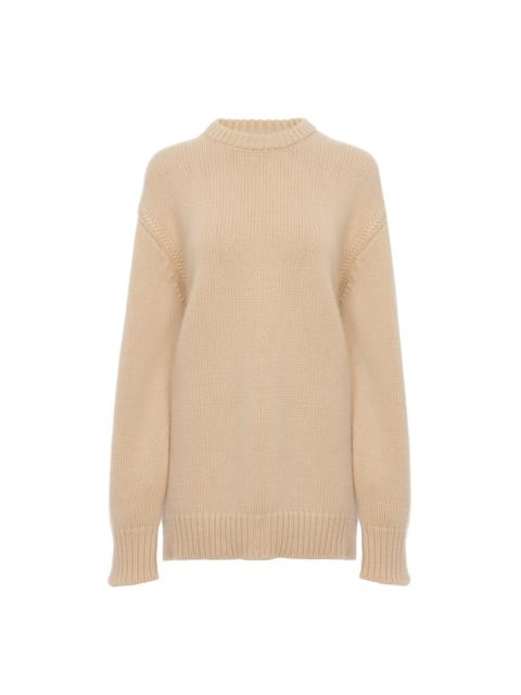 OVERSIZED KNITTED SWEATER IN CASHMERE & COTTON