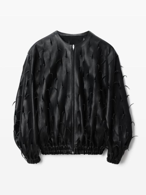 Leather Cutout Bomber
