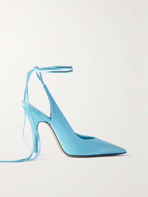 Venus crystal-embellished satin pumps