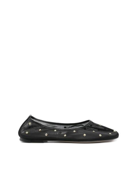 studs mesh ballet flats