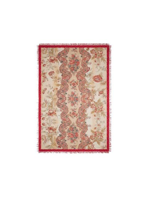 Aloeuw fringed floral silk scarf