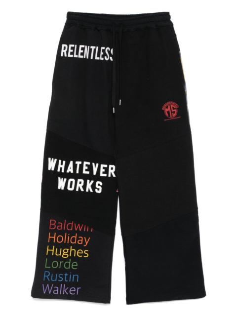 Regenerated graphic track pants